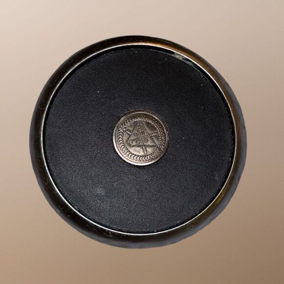 4 Heavey Weight Leather Inlay RGCC Rolling Green County Club Golf Logo Coasters - Picture 5 of 7